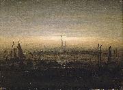 Caspar David Friedrich Greifswald im Mondschein oil